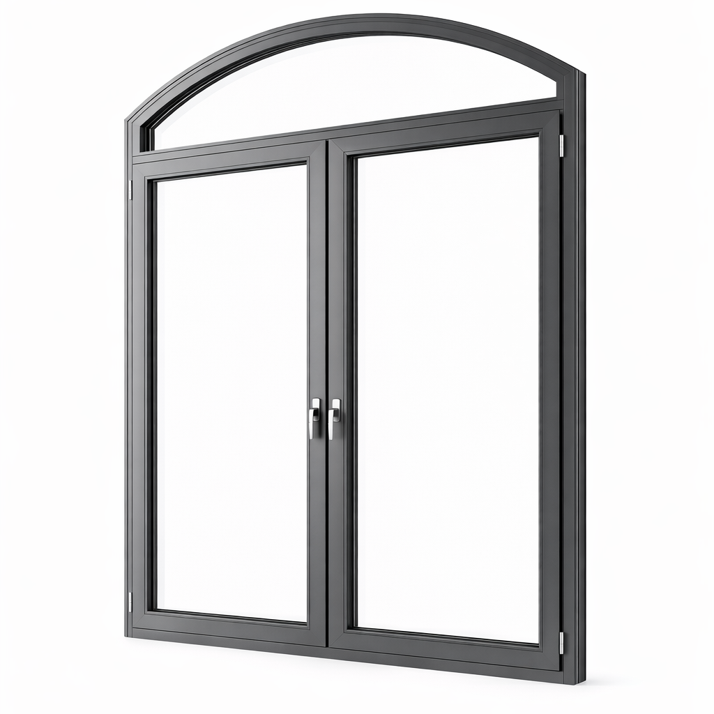 Custom architectural aluminum window system with slim modern profile