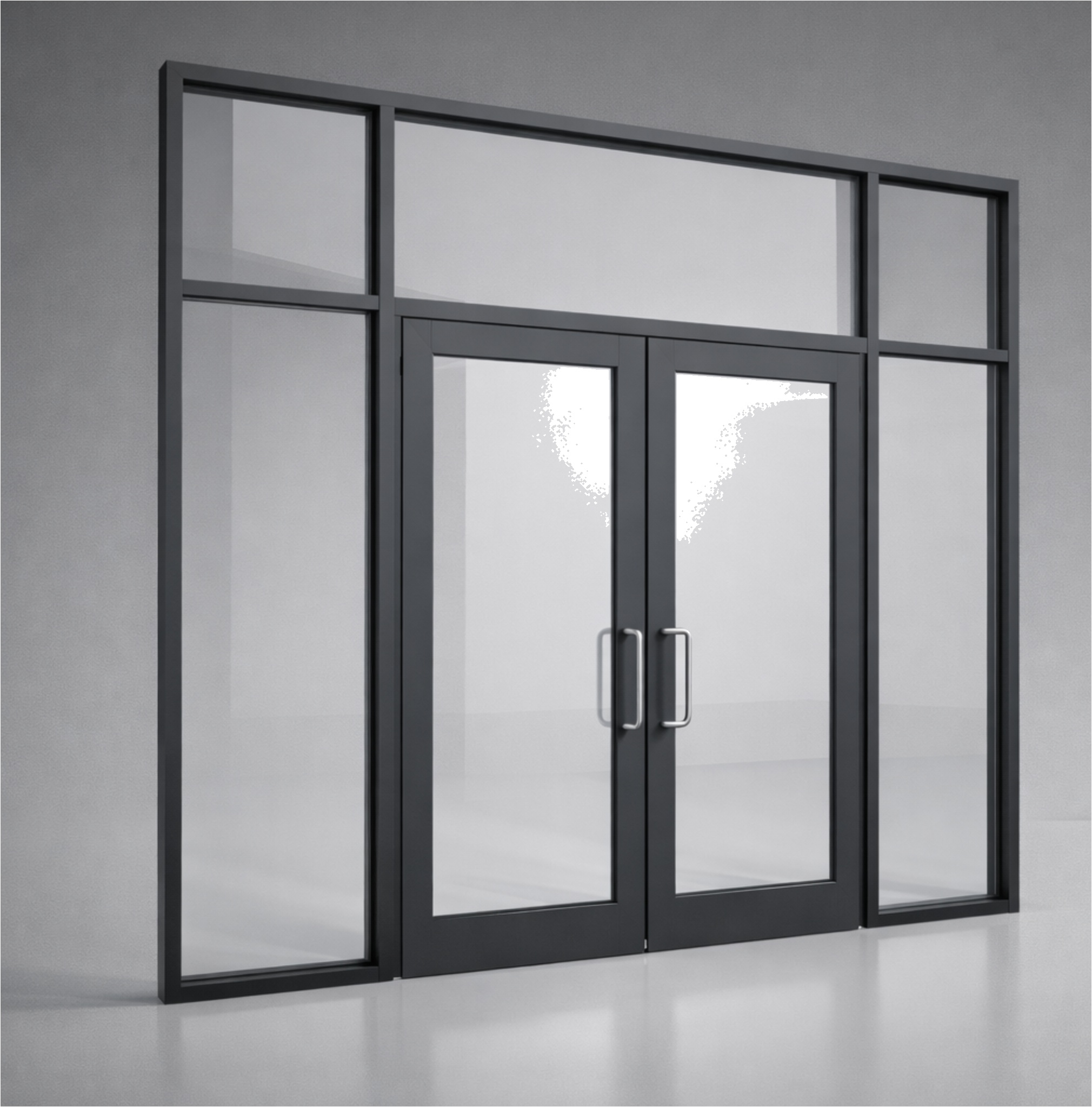 Custom aluminum storefront door system with glass panels modern commercial entrance Avrams AWDI